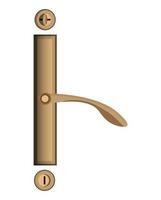 Doors handles. Modern steel metal handles and keyhole for furniture. PNG illustration. vector