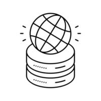 global digital processing line icon vector illustration