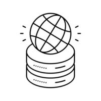 global digital processing line icon vector illustration