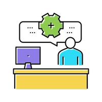 employee working process color icon vector illustration