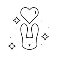 love rabbit line icon vector illustration