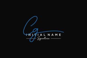 Initial CG signature logo template vector. Hand drawn Calligraphy lettering Vector illustration.