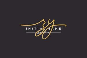 Initial ZY signature logo template vector. Hand drawn Calligraphy lettering Vector illustration.