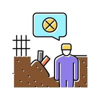 contaminated soil removal color icon vector illustration