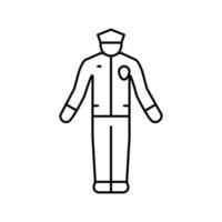 policía trabajador policía línea icono vector ilustración