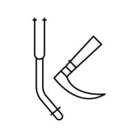 tracheal intubation tools line icon vector illustration