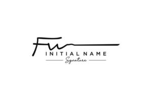 Initial FW signature logo template vector. Hand drawn Calligraphy lettering Vector illustration.