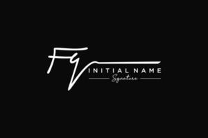 Initial FQ signature logo template vector. Hand drawn Calligraphy lettering Vector illustration.