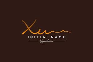 Initial XU signature logo template vector. Hand drawn Calligraphy lettering Vector illustration.