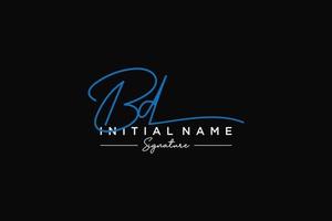 Initial BD signature logo template vector. Hand drawn Calligraphy lettering Vector illustration.