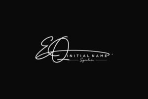 Initial EQ signature logo template vector. Hand drawn Calligraphy lettering Vector illustration.