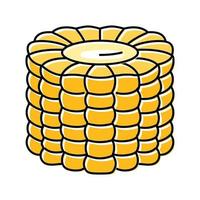 ilustración de vector de icono de color amarillo cortado de mazorca de maíz