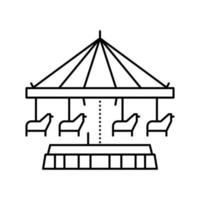 carousel amusement park line icon vector illustration