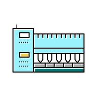 ilustración de vector de icono de color de máquina industrial de producción textil de algodón