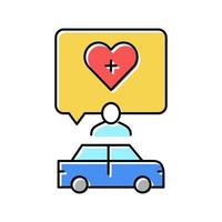 medical driving conditions color icon vector illustration