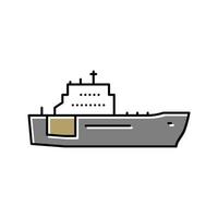 ilustración de vector de icono de color de barco de la marina