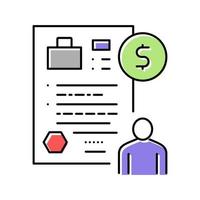 unemployment benefit allowance color icon vector illustration