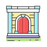 ilustración de vector de icono de color de puerta antigua