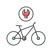 ilustración de vector de icono de color de reparación de bicicleta compleja