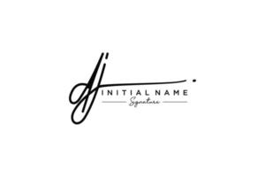 Initial DJ signature logo template vector. Hand drawn Calligraphy lettering Vector illustration.