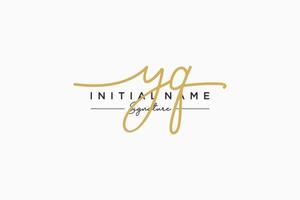 Initial YQ signature logo template vector. Hand drawn Calligraphy lettering Vector illustration.