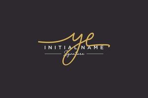 Initial YE signature logo template vector. Hand drawn Calligraphy lettering Vector illustration.