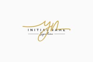 Initial YN signature logo template vector. Hand drawn Calligraphy lettering Vector illustration.