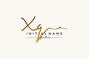 Initial XQ signature logo template vector. Hand drawn Calligraphy lettering Vector illustration.