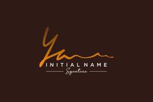 Initial YA signature logo template vector. Hand drawn Calligraphy lettering Vector illustration.