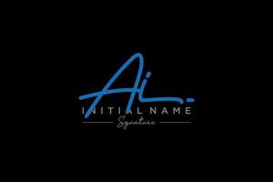 Initial AI signature logo template vector. Hand drawn Calligraphy lettering Vector illustration.