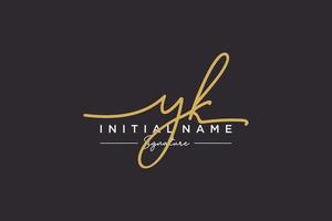 Initial YK signature logo template vector. Hand drawn Calligraphy lettering Vector illustration.