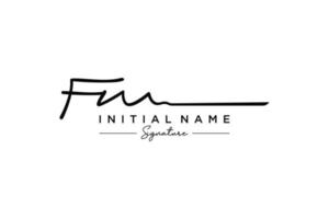 vector de plantilla de logotipo de firma fm inicial. ilustración de vector de letras de caligrafía dibujada a mano.