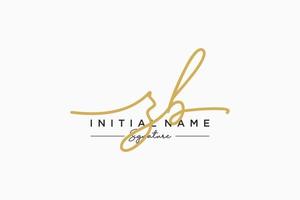 Initial ZB signature logo template vector. Hand drawn Calligraphy lettering Vector illustration.