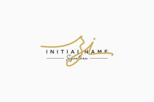 Initial ZI signature logo template vector. Hand drawn Calligraphy lettering Vector illustration.