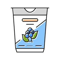 yogurt blueberry color icon vector illustration