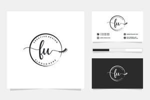 Initial FU Feminine logo collections and business card templat Premium Vector