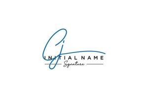 Initial CJ signature logo template vector. Hand drawn Calligraphy lettering Vector illustration.