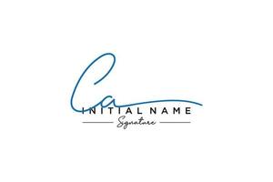 Initial CA signature logo template vector. Hand drawn Calligraphy lettering Vector illustration.