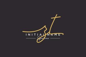 Initial ZT signature logo template vector. Hand drawn Calligraphy lettering Vector illustration.