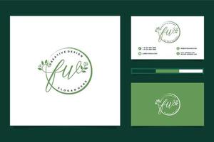 Initial FW Feminine logo collections and business card templat Premium Vector