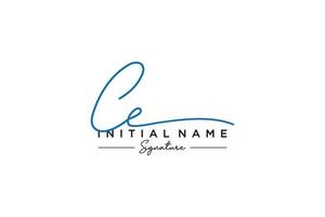 Initial CE signature logo template vector. Hand drawn Calligraphy lettering Vector illustration.
