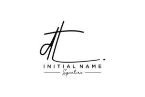 Initial DT signature logo template vector. Hand drawn Calligraphy lettering Vector illustration.