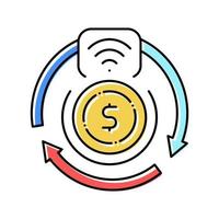 transaction contactless color icon vector illustration