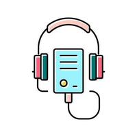 audio guid player color icon vector illustration