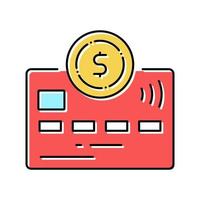 debit electronic money card color icon vector illustration