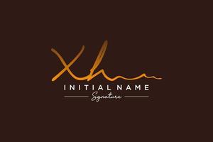 Initial XH signature logo template vector. Hand drawn Calligraphy lettering Vector illustration.