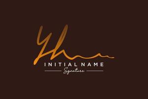 Initial YH signature logo template vector. Hand drawn Calligraphy lettering Vector illustration.