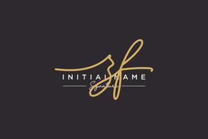 Initial ZF signature logo template vector. Hand drawn Calligraphy lettering Vector illustration.