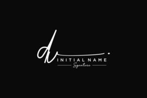 Initial DV signature logo template vector. Hand drawn Calligraphy lettering Vector illustration.