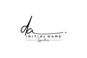 Initial DA signature logo template vector. Hand drawn Calligraphy lettering Vector illustration.